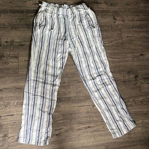 Sigrid Olsen Blue/White Striped Pants